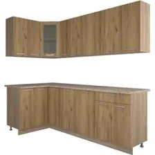 Готовая кухня Интерлиния Мила 12x23 (дуб золотой)