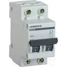 Выключатель автоматический Generica ВА 47-29 2Р 63А 4.5кА / MVA25-2-063-C
