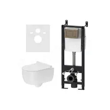 Комплект инсталляции Damixa Scandinavian Pure DX36.IS10151.1701 с кнопкой и подвесным унитазом (хром глянцевый)
