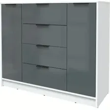 Тумба Интерлиния Концепт КТ-Т120 Глосс (белый платинум/асфальт глянец)