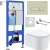 Унитаз подвесной Roxen Simple Compact в комплекте с инсталляцией StounFix Dual Fresh 6 в 1 966686 (к