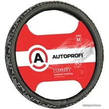 Оплетка на руль Autoprofi AP-810 BK/BK,GY (M) (черный/серый)