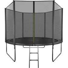 Батут GetActive Jump 8ft - 252 см с лестницей, внешней сеткой (черный)