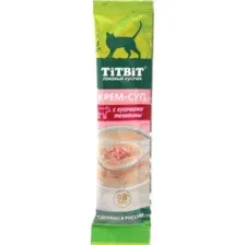 Лакомство для кошек TiTBiT Крем-суп для кошек с кусочками телятины / 14646 (10г)