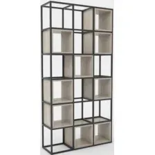 Стеллаж Hype Mebel Грос 105x175 (черный/древесина белая)