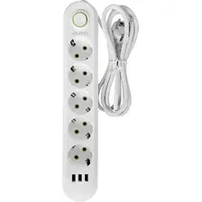 Сетевой фильтр QUMO Power Bar Light SPFS P-0009 51554 (3 м, белый)