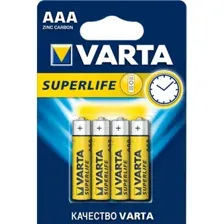 Батарейка Varta солевая, ААА, Superlife, 4 шт