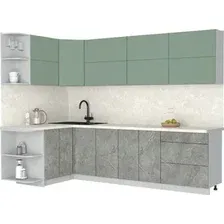 Кухонный модуль Интерлиния Мила Матте 1.5x2.8 А (мята/керамика/опал светлый)