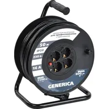 Удлинитель на катушке Generica УК50 WKP20-16-04-50-G (50 м, черный)