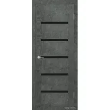 Межкомнатная дверь Юркас Stark ST8 ДО 70x200 (бетон темный/lacobel черный лак)