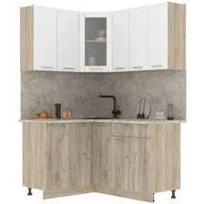 Готовая кухня Интерлиния Мила 12x15 (белый платинум/дуб серый/малага)