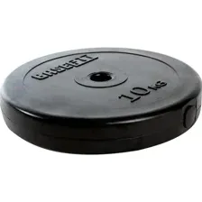Диск для штанги BaseFit BB-203, пластиковый, черный, 10 кг