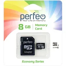 Карта памяти Perfeo microSDHC PF8GMCSH10AES 8GB (с адаптером)