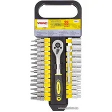 Набор трещотка с головками и битами WMC Tools WMC-2028-5 (28 предметов)
