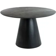 Кухонный стол Signal Angel 120 ANGELSZC (эффект серого мрамора/черный мат, d120)