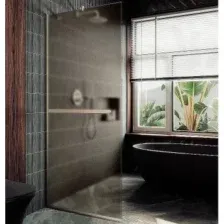 Душевая стенка MaybahGlass 119x195 MGD-716-5у (бронзовое матовое стекло/хром матовый)