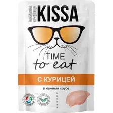 Корм для кошек Kissa с курицей в соусе, 28х75 г