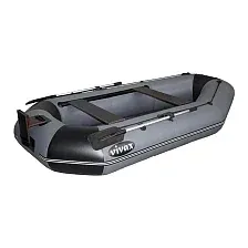 Гребная лодка Vivax К280Т с полом-сланью (без киля, серый/черный)