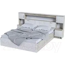 Кровать Стендмебель Басса КР-558 (дуб крафт белый/дуб крафт серый)
