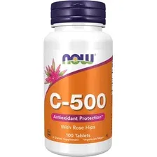 Витамин Now Foods C-500 With Rose Hips (100 таблеток)