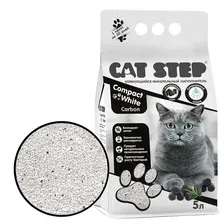 Наполнитель для туалета бентонитовый комкующийся CAT STEP Compact White Carbon 5 л, 4,2 кг (20313010)