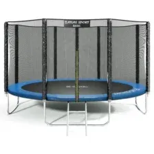 Батут Atlas Sport 435 см (14 ft) Basic с внешней сеткой и лестницей синий