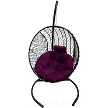 Кресло подвесное Craftmebelby Кокон Круглый стандарт (черный/фиолетовый)