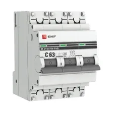 Автоматический выключатель EKF PROxima ВА 47-63 3P 63А C 4,5кA (mcb4763-3-63C-pro)