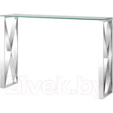 Консольный стол Stool Group Кросс 115x30 (стекло/сталь/серебристый)