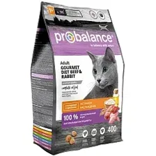 Корм Probalance Cat Gourmet diet Adult Beef & Rabbit для кошек 400 г
