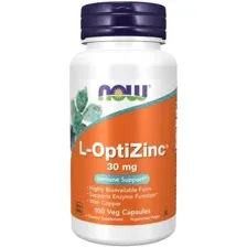 Цинк с Медью "L-Optizinc, Now Foods" 100 капсул