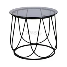 Стол журнальный AKSHOME Bubble тонированное стекло/черный 50х50х45 см (72170)