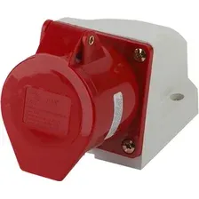 Розетка ЭРА 124 3Р+РЕ 32А 380В IP44 Б0032878 (красный)