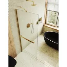 Душевая стенка MaybahGlass 79x195 MGD-731-3ш (сатин стекло/золотой)