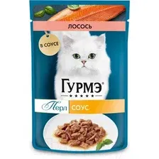 Корм для кошек консерва Гурмэ Перл лосось соус 75г