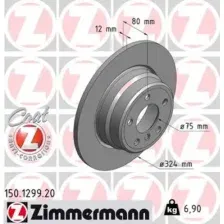 Тормозной диск ZIMMERMANN 150.1299.20 полный , задняя ось