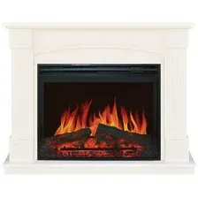 Каминокомплект Smolcom Boston MB/JUP/SYM26/ Jupiter FX N Black (белый ваниль)