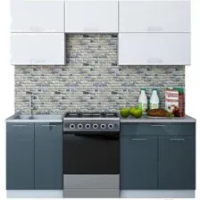Готовая кухня Интерлиния Мила Gloss 60-20 (белый/асфальт)