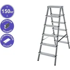 Стремянка Новая высота, комбинированая, 2x6 ступеней, NV114