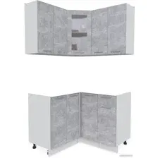 Готовая кухня Интерлиния Мила 12x12 без столешницы (бетон)