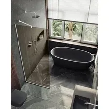 Душевая стенка MaybahGlass 99x195 MGD-1353-1ш (бронзовое стекло/белый матовый)