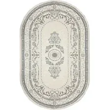 Ковер для жилой комнаты Bossan Rome 1754A-KGRI-BEJ-OVAL (2x2.9)
