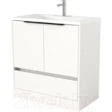 Дабер Тумба под умывальник 017 Andrea Elen 80 Т17.8А.0.5Ч (белый древесный/ручка черная)