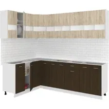 Готовая кухня Кортекс-мебель Корнелия Экстра 1.5x2.4 без столешницы (дуб сонома/венге)