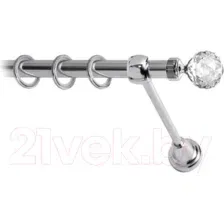 Карниз для штор Lm Decor Кристалл 130 1р гладкий 25мм (хром, 1.6м)