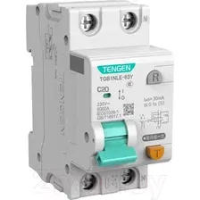 Дифференциальный автомат Tengen TGB1NLE-63Y 1P+N 20A C 6kA 30mA AC 2M TEN312172