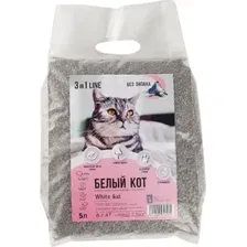Наполнитель для туалета Белый кот Комкующийся 3 в 1 (5л/3.5кг)
