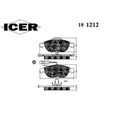 Тормозные колодки дисковые передняя ось ICER 181212
