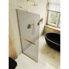 Душевая стенка MaybahGlass 89x195 MGD-734-3у (бронзовое матовое стекло/золотой)