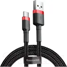 Зарядный кабель Baseus Cafule USB2.0 AM - Type-C 3А / CATKLF-B91 (1м, красный/черный)